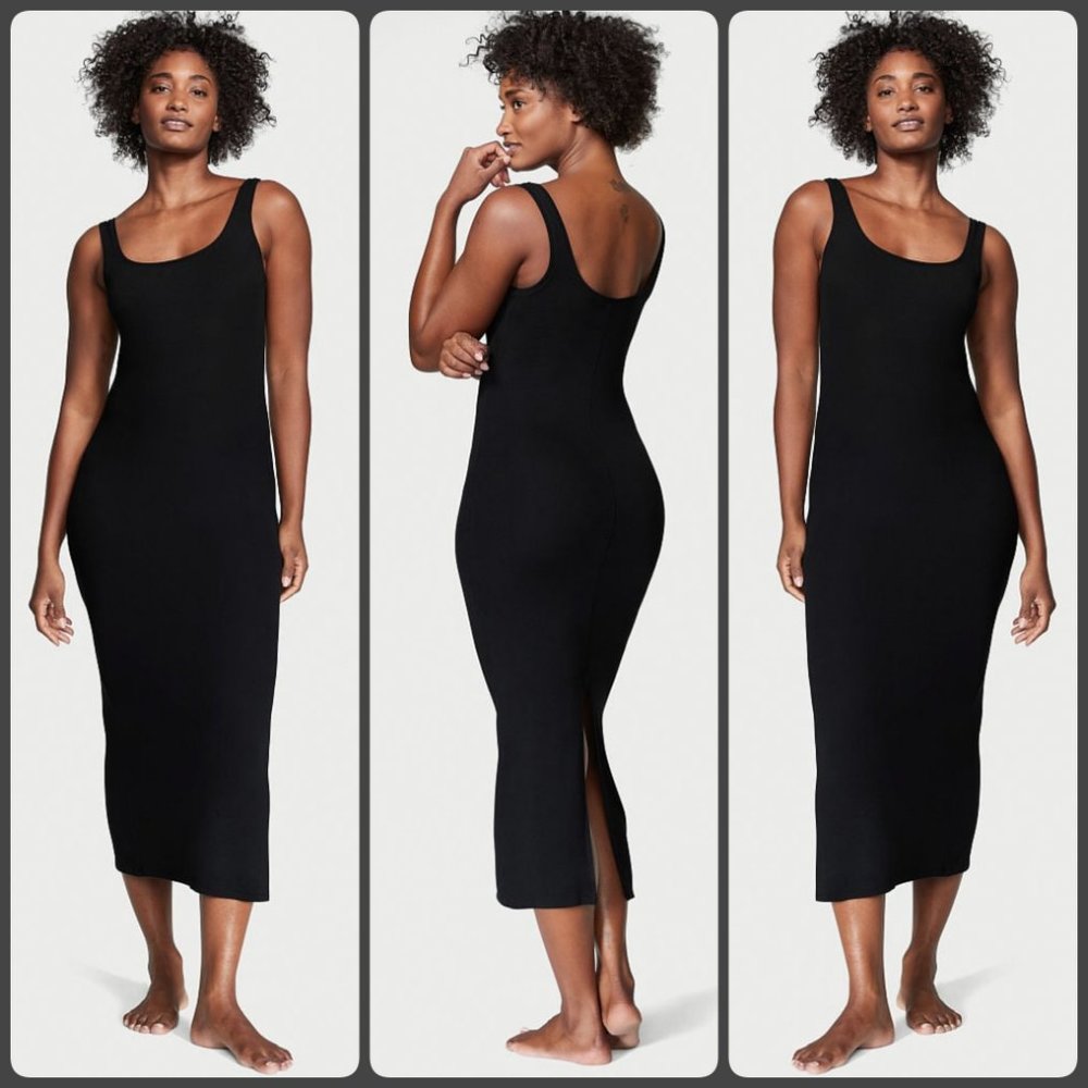 Victoria's Secret Black Sleeveless Ribbed Modal  Slip Dress Size - XL - Picture 5 of 5